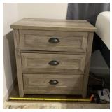 Grey 3 Drawer Night Stand 25" x 18" x 28"