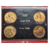 1960 Large & Small Date P & D Pennies