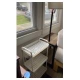 White Plastic 3 Shelf Storage on Wheels &