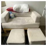 Cushioned Loveseat with Wood Frame