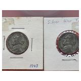 2 1943 Silver War Time Nickels