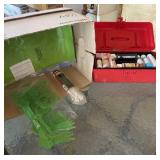 Tote with Paint, Stencils, Cable Ties, and More