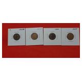4-1908 Indian Head Pennies