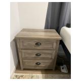 Grey 3 Drawer Night Stand 25" x 18" x 28"