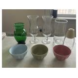 Assortment of Glassware and 3 Small Bowls