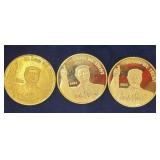 Three Donald Trump President Novelty Coins