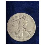 1943 walking silver liberty half dollar