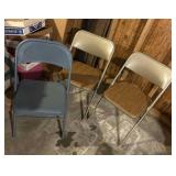 3 Metal Foldup Chairs