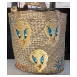 Tall Bahamas Wicker Tweety Bird Basket
