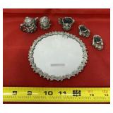 Butterfly and Flower Tea Set with Mirror Base