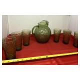 7 Piece Avocado Lido Design Beverage Glasses and