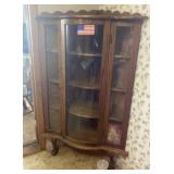 Corner Curio Cabinet with Claw Feet.