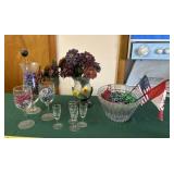 Beads with Wine Glasses, Flower Vase and Glass