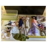 Older Dolls and Doll Clothes with Tote and Lid