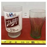 Schlitz Glass and Coca-Cola Glass