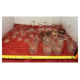 Juice Glasses, Plastic Glasses and Wine Glasses