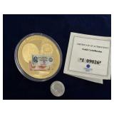 1922 $500 Lincoln Coin Replica Layered in 24 Karat