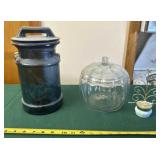 Glass jar with Pumpkin Canister and Decorative