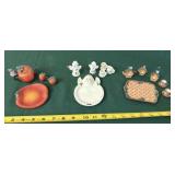 Miniature Tea Sets. Bird house, Angel, and Peaches