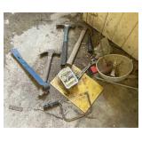 Hammer, Crow Bar, Screws, Wrench, and Hand Saw