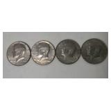 4  Kennedy Half Dollars All 1976