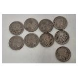 9 Buffalo Nickels