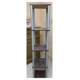 Wood and Plastic Shelf Unit. 57.5" Tall