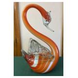 Vintage Murano Art Glass Swan Figurine. Typically