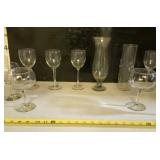 Wine Glasses with New Orleans and Nude Lady Vase