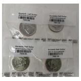 4  Kennedy Half Dollars Uncirculated