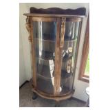 Antique American Oak Curio Cabinet 34"x16.5"x 61"