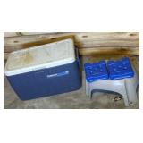 Coleman Cooler with Ice Packs and Step Stool