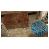 Woven Basket Chest and Plastic Basket