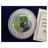 JFK 100th Anniversary Silver Plated Coin