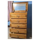 Lingerie Chest with a Lift-Top Mirror for Jewelry