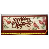 New Merry Christmas Cardinal Hanging Sign
