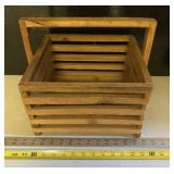 Wood Basket and Steel Measuring Stick