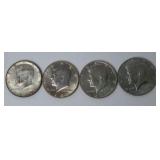 4  Kennedy Half Dollars 1969 1987 1974 1976