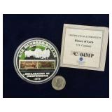 1875 $100 Declaration of Independence Silver