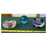 Three Glass Paperweights