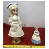 Bradley Nurse Doll and Lefton Porcelain Doll