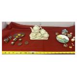 Precious Moments 1997 Tea Set along with Crow and