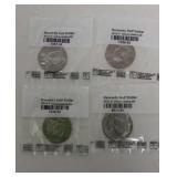 4  Kennedy Half Dollars Uncirculated
