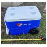 New Pepsi Coleman Cooler with Lid and Wheels