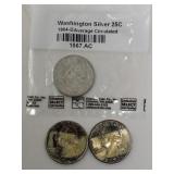 3 1964 Silver Quarters