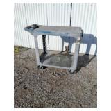 Rubbermaid plastic utility cart on casters