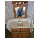 VANITY W/MARBLE SINK, 28", MEDICINE CABINET 28"T