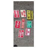 All metal signs except for not an exit sign