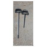 Two Rubbermaid Commercial upright dust pans