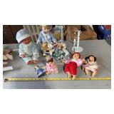 Porcelain Dolls, Stands and more